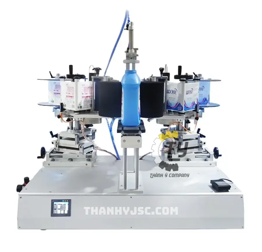 Máy Dán Nhãn Hai Mặt Tự Động Cho Chai Phẳng