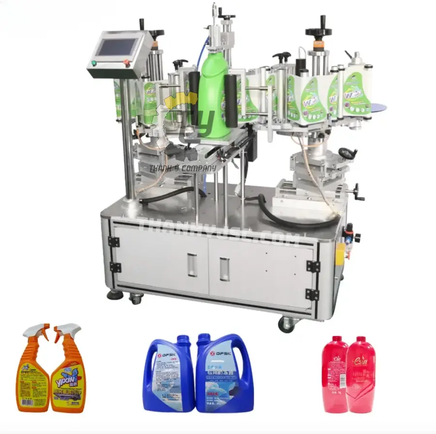 Máy Dán Nhãn Can Dẹt Hai Mặt Tự Động